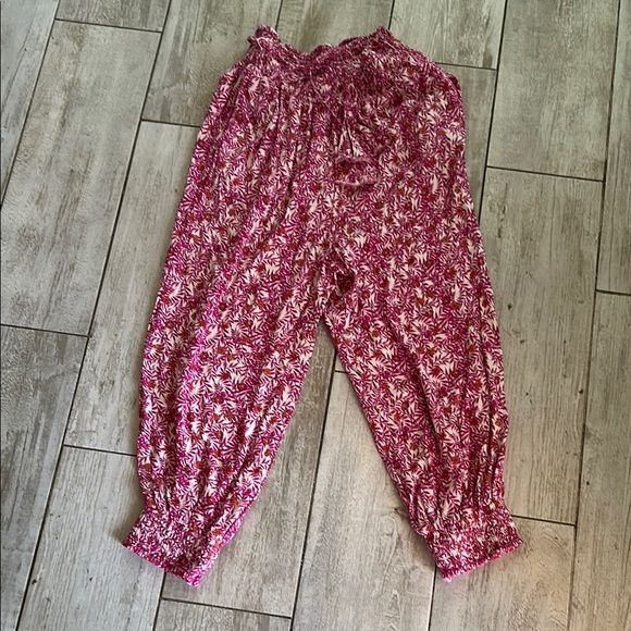 Anthropologie Pants - [Anthropologie] Pink Floral Joggers - Size Medium